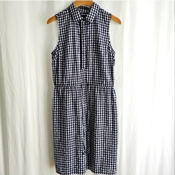 Tommy Hilfiger Gingham Sleeveless Shirt Dress - Picture 3 of 16